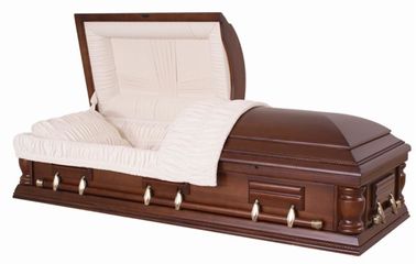 De noix solide de cercueils lustre en bois SWC10 semi avec l'intérieur de velours d'amande